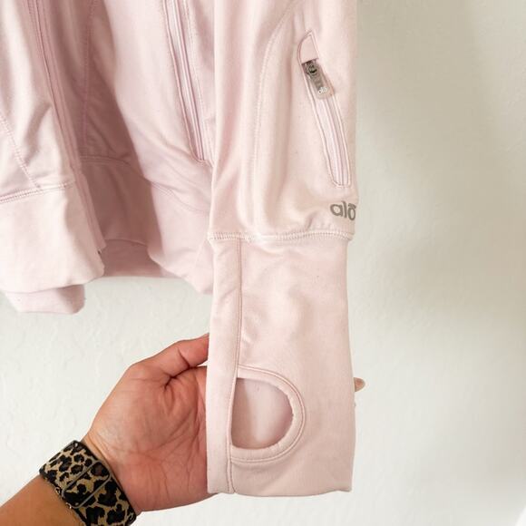 Alo Yoga Light Pink Full Zip Jacket - Picture 4 of 8